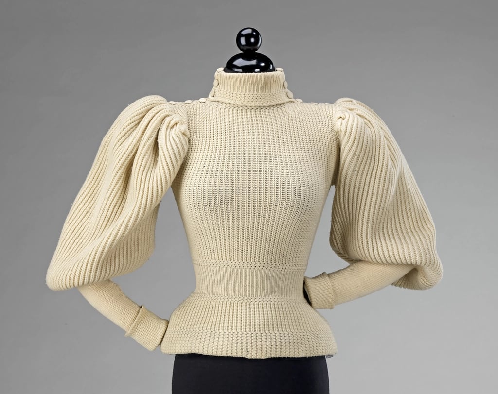 Puff-Sleeve Knit Sweater