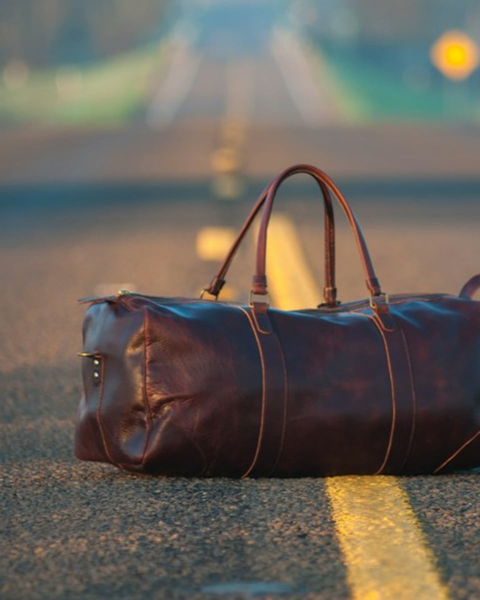 Highway Heritage Leather Weekender Duffle