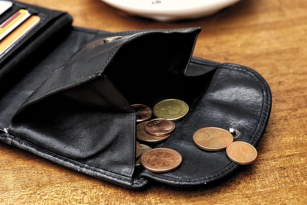 Black Leather Coin Pouch Wallet