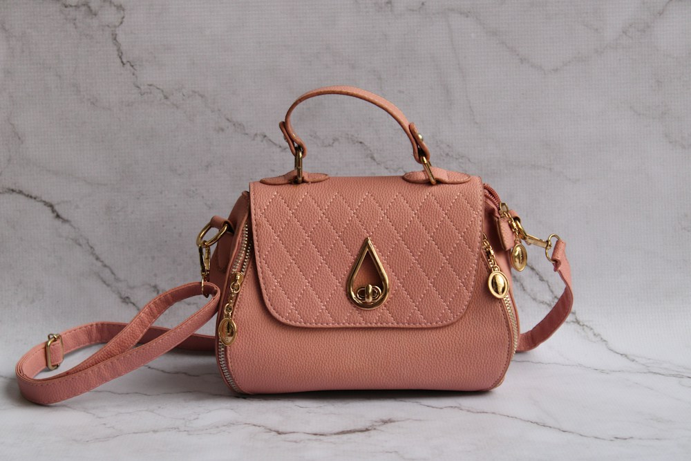 Rosé Quilted Top-Handle Bag