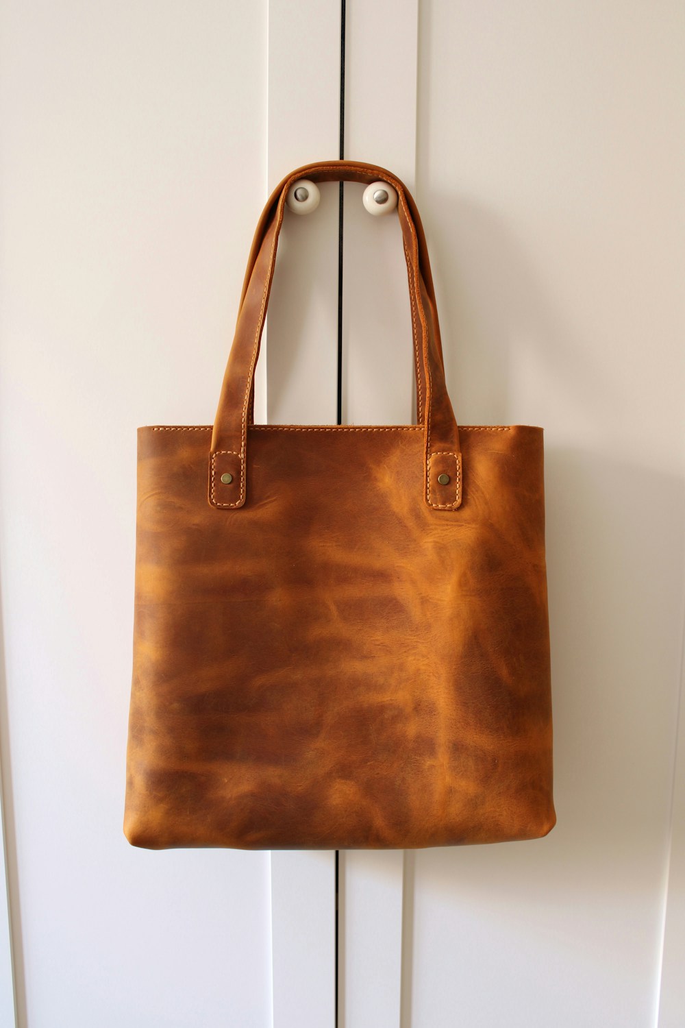 Ochre Leather Shopper Tote